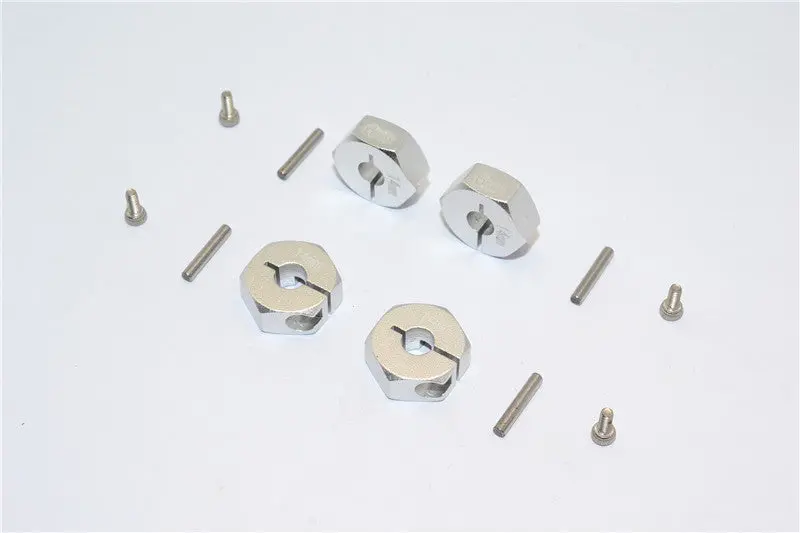 Aluminum Wheel Hex Adapter 14Mmx6mm - 4Pcs Set Silver 1