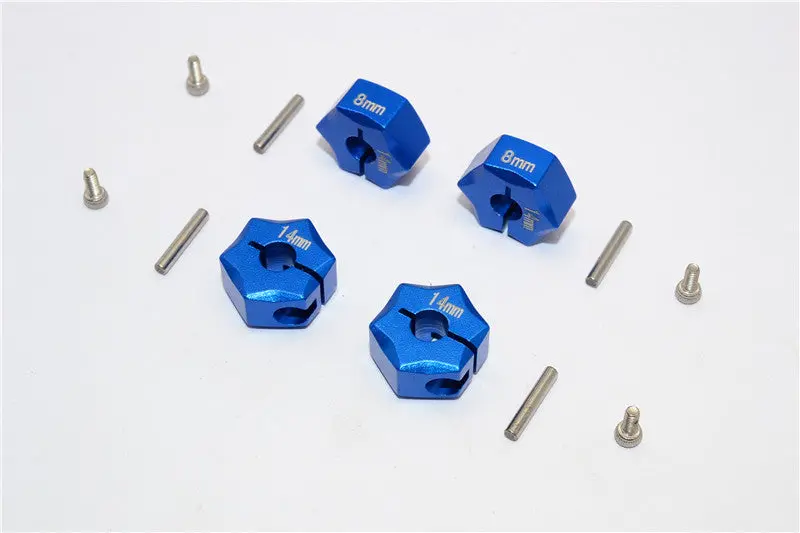 Aluminum Wheel Hex Adapter 14Mmx8mm - 4Pcs Set Blue 1