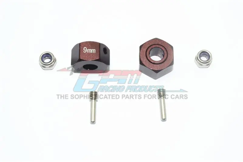 Aluminum Wheel Hex Adapters 9Mm For Arrma 1:10 Granite / Big Rock 3S / Big Rock V3 3S / Vorteks 3S / 1:8 Vendetta 3S - 1Pr Set Brown 1