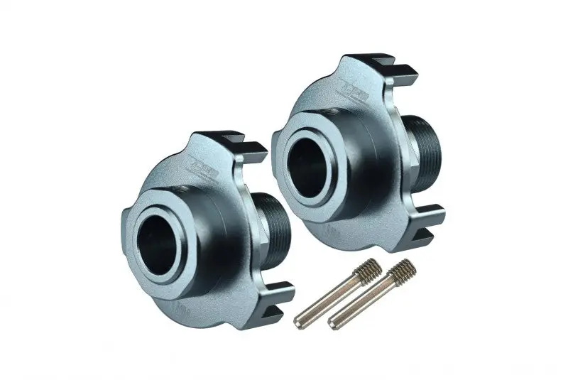 Aluminum Wheel Hub Hex (+11Mm) For Arrma 1:5 Kraton 8S Blx-Ara110002 / Kraton Exb Roller-Ara5208 - 2Pc Set Gray Silver 1