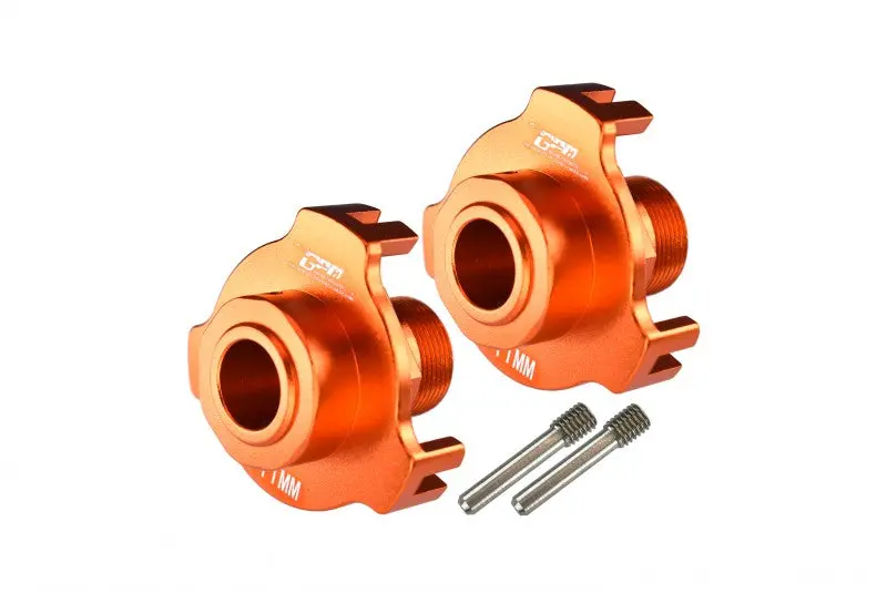 Aluminum Wheel Hub Hex (+11Mm) For Arrma 1:5 Kraton 8S Blx-Ara110002 / Kraton Exb Roller-Ara5208 - 2Pc Set Orange 1
