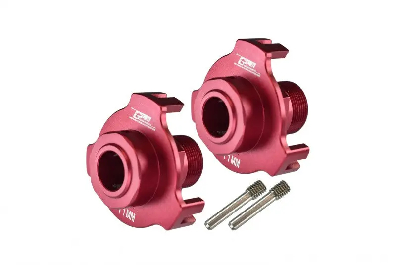 Aluminum Wheel Hub Hex (+11Mm) For Arrma 1:5 Kraton 8S Blx-Ara110002 / Kraton Exb Roller-Ara5208 - 2Pc Set Red 1