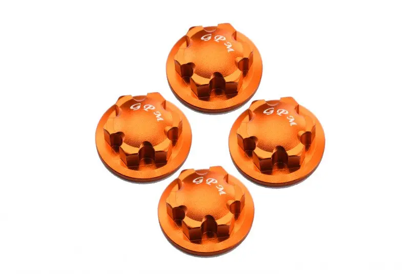 Aluminum Wheel Lock For 1:8 Arrma Kraton 6S / Outcast 6S / Notorious 6S / Typhon 6S / Talion 6S / Kraton 6S V5 / Notorious 6S V5 / 1:10 Senton 6S - 4Pc Set Orange 1