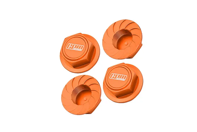 Aluminum Wheel Lock For Arrma 1:5 Kraton 8S Blx / Outcast 8S Blx / Kraton Exb Roller - 4Pc Set Orange 1