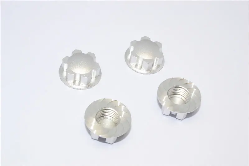 Aluminum Wheel Locker For Traxxas 1:5 X Maxx 6S / X Maxx 8S / Xrt 8S Monster Truck Upgrades - 4Pc Set Silver 1