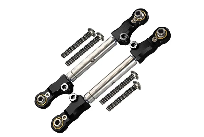 Aluminum+Stainless Steel Adjustable Front Steering Tie Rod For Traxxas 1:10 Maxx 4Wd Monster Truck-89076-4 / 1:8 4Wd Maxx Slash 6S Brushless Short Course Truck-102076-4 Upgrades - Black 1