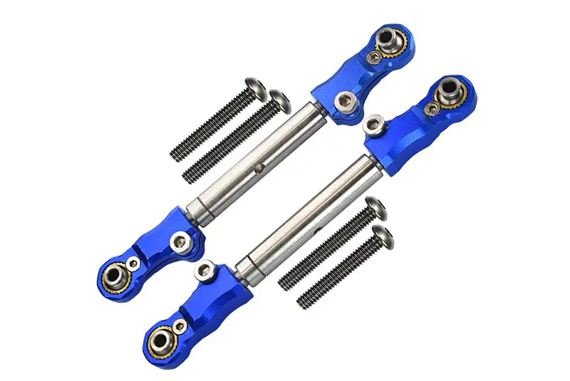 Aluminum+Stainless Steel Adjustable Front Steering Tie Rod For Traxxas 1:10 Maxx 4Wd Monster Truck-89076-4 / 1:8 4Wd Maxx Slash 6S Brushless Short Course Truck-102076-4 Upgrades - Blue 1