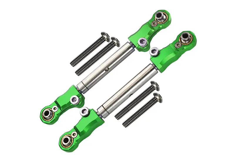 Aluminum+Stainless Steel Adjustable Front Steering Tie Rod For Traxxas 1:10 Maxx 4Wd Monster Truck-89076-4 / 1:8 4Wd Maxx Slash 6S Brushless Short Course Truck-102076-4 Upgrades - Green 1