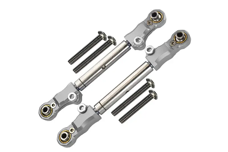 Aluminum+Stainless Steel Adjustable Front Steering Tie Rod For Traxxas 1:10 Maxx 4Wd Monster Truck-89076-4 / 1:8 4Wd Maxx Slash 6S Brushless Short Course Truck-102076-4 Upgrades - Silver 1