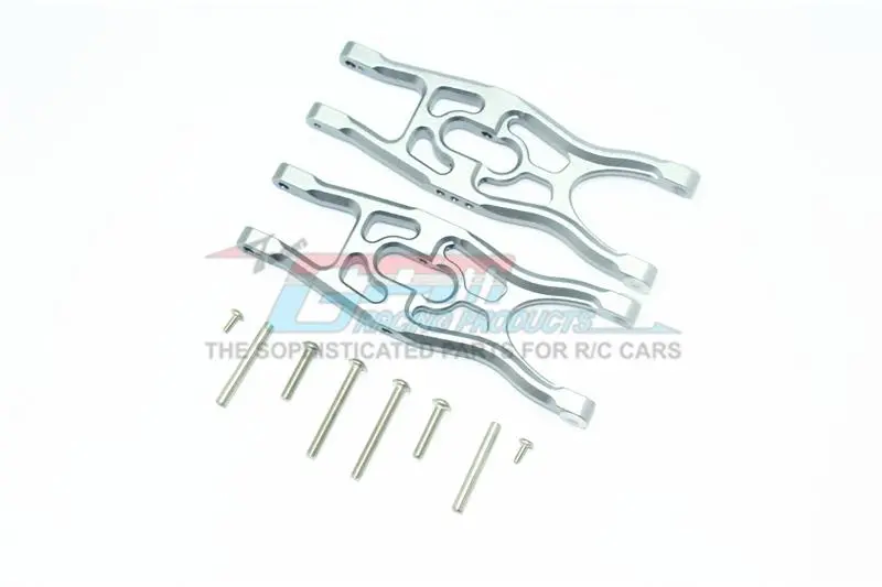 Arrma 1/10 Fazon Voltage 2Wd (Ar102675au) Aluminum Frontor Rear Lower Suspension Arms - 1Pr Set Gray Silver 1