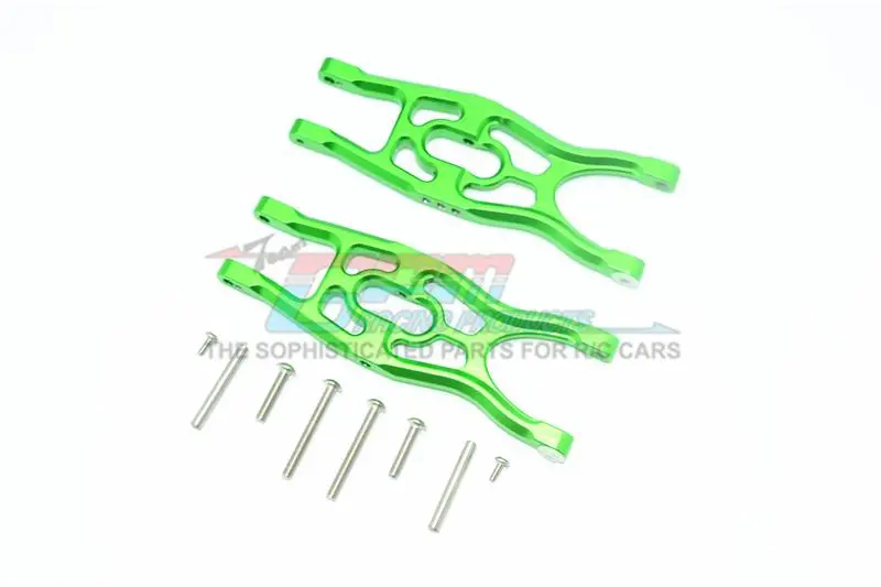 Arrma 1/10 Fazon Voltage 2Wd (Ar102675au) Aluminum Frontor Rear Lower Suspension Arms - 1Pr Set Green 1