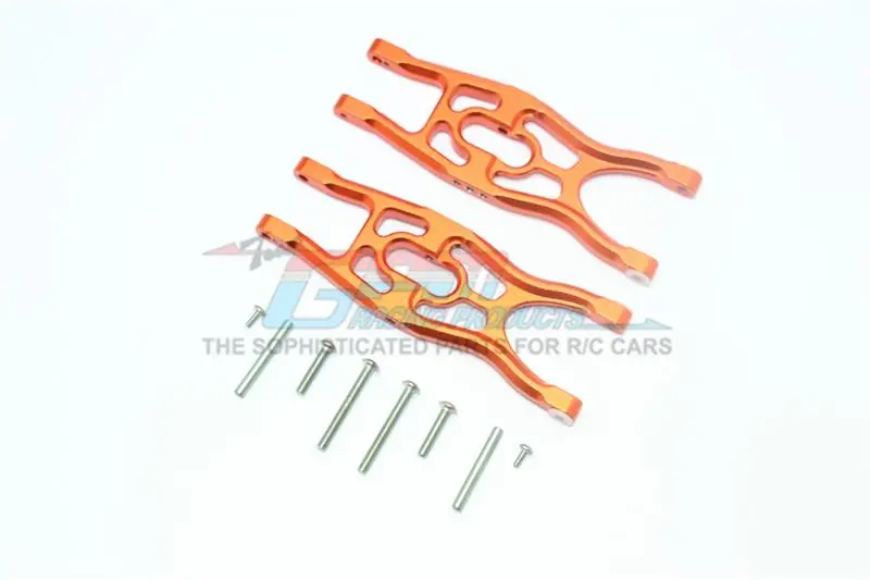 Arrma 1/10 Fazon Voltage 2Wd (Ar102675au) Aluminum Frontor Rear Lower Suspension Arms - 1Pr Set Orange 1