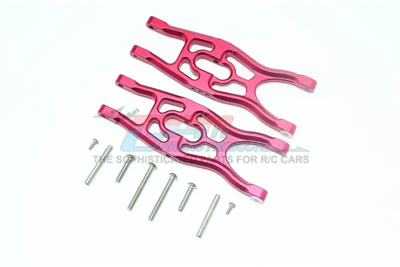 Arrma 1/10 Fazon Voltage 2Wd (Ar102675au) Aluminum Frontor Rear Lower Suspension Arms - 1Pr Set Red 1