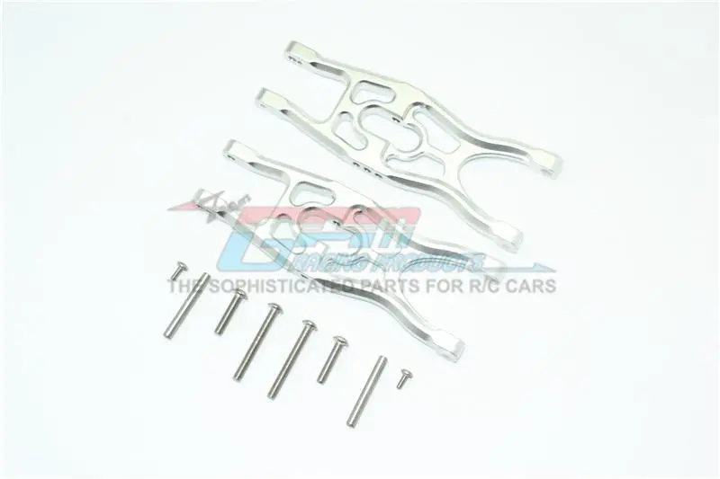 Arrma 1/10 Fazon Voltage 2Wd (Ar102675au) Aluminum Frontor Rear Lower Suspension Arms - 1Pr Set Silver 1