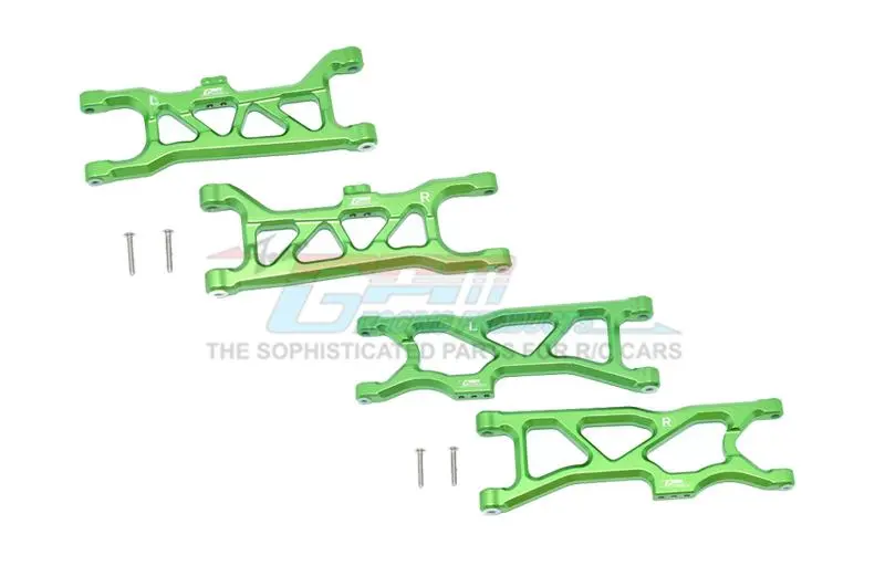 Arrma 1/10 Kraton 4S Blx Aluminum Front & Rear Lower Arms - 4Pc Set Green 1