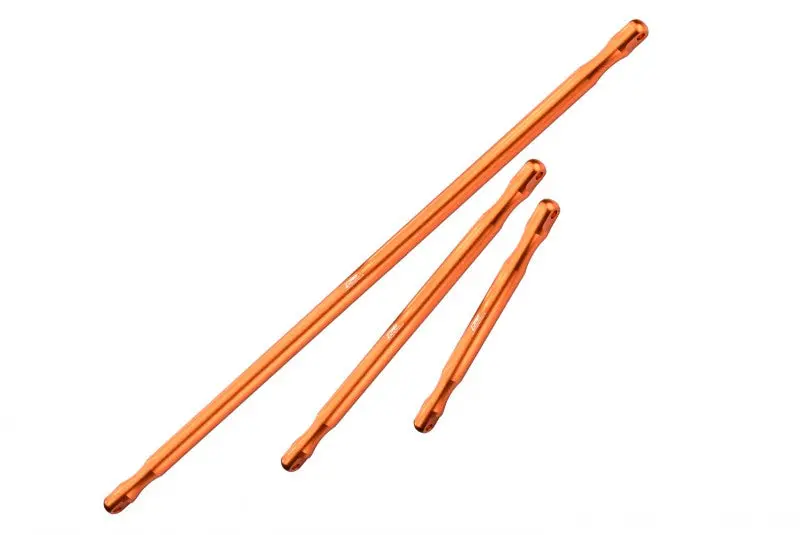Arrma 1/5 Kraton 8S Blx Monster Truck Aluminum Front & Center & Rear Support Brace Bar - 3Pc Orange 1
