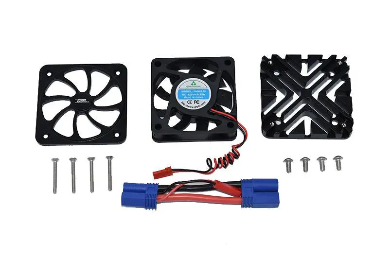 Arrma 1/5 Kraton 8S Blx / Outcast 8S Blx Aluminum Motor Heatsink With Cooling Fan - 1 Set Black 1