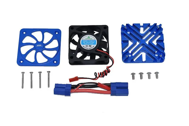 Arrma 1/5 Kraton 8S Blx / Outcast 8S Blx Aluminum Motor Heatsink With Cooling Fan - 1 Set Blue 1