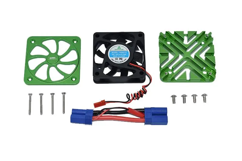 Arrma 1/5 Kraton 8S Blx / Outcast 8S Blx Aluminum Motor Heatsink With Cooling Fan - 1 Set Green 1