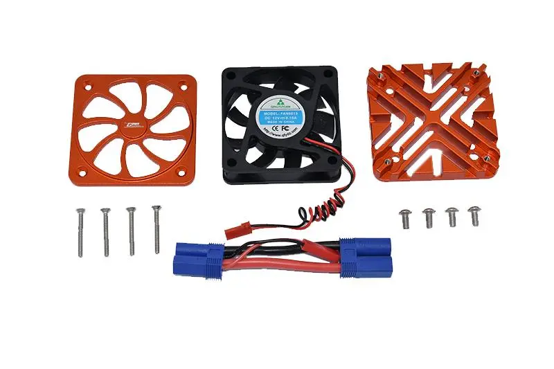 Arrma 1/5 Kraton 8S Blx / Outcast 8S Blx Aluminum Motor Heatsink With Cooling Fan - 1 Set Orange 1