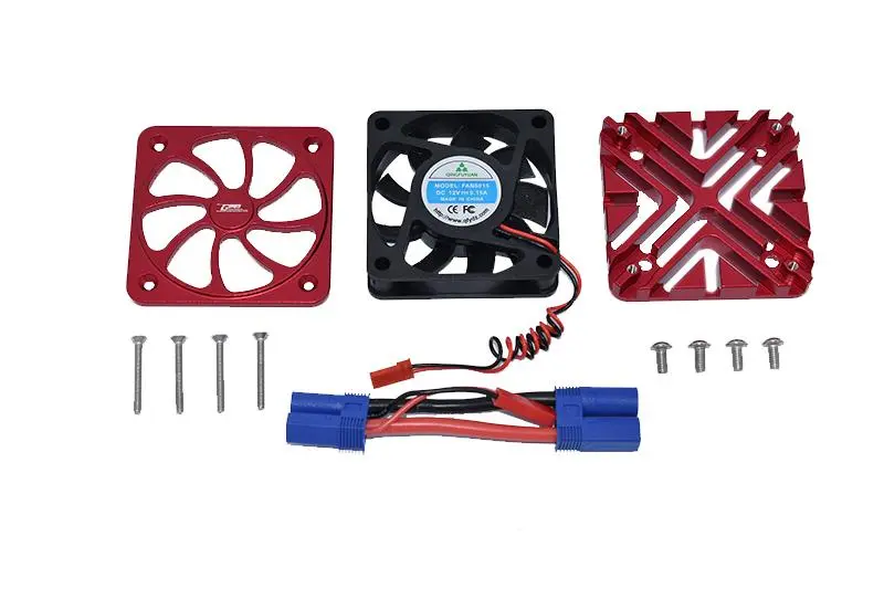 Arrma 1/5 Kraton 8S Blx / Outcast 8S Blx Aluminum Motor Heatsink With Cooling Fan - 1 Set Red 1