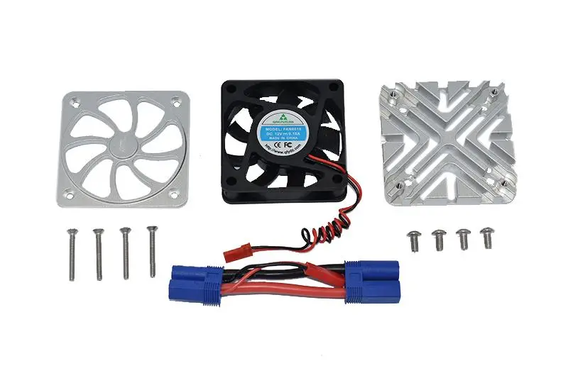 Arrma 1/5 Kraton 8S Blx / Outcast 8S Blx Aluminum Motor Heatsink With Cooling Fan - 1 Set Silver 1