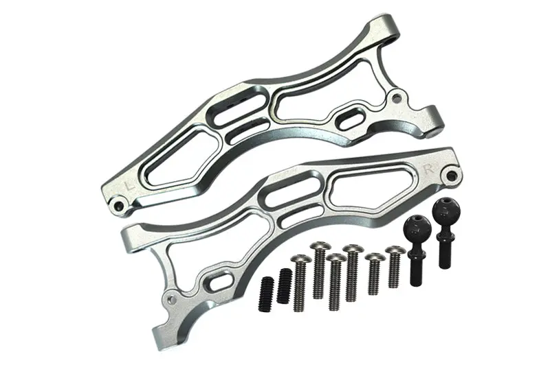 Arrma 1/7 Fireteam Tactical Unit 6S Blx Ara7618 Aluminum Front Lower Arms - 12Pc Set Gray Silver 1