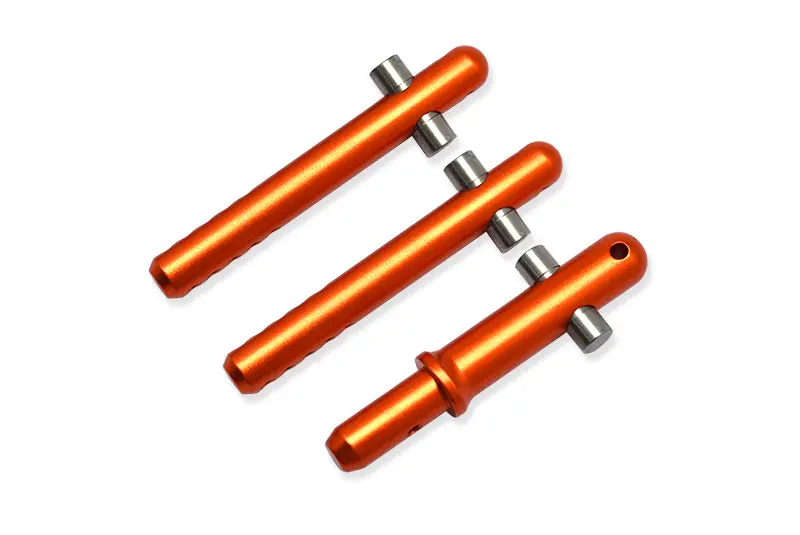 Arrma 1/7 Fireteam Tactical Unit 6S Blx Ara7618 Aluminum + Stainless Steel Front+Rear Body Post - 3Pc Set Orange 1