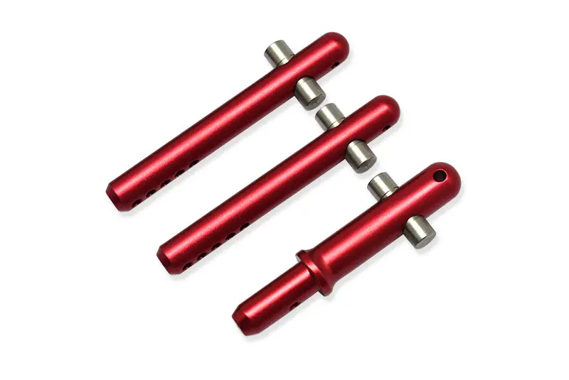 Arrma 1/7 Fireteam Tactical Unit 6S Blx Ara7618 Aluminum + Stainless Steel Front+Rear Body Post - 3Pc Set Red 1