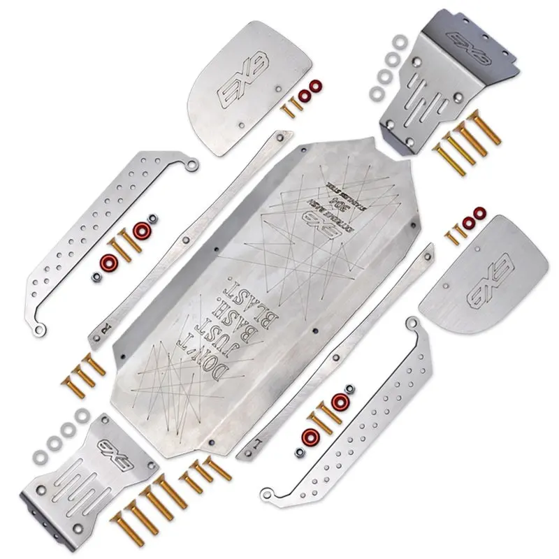 Arrma 1/7 Fireteam Tactical Unit 6S Blx Ara7618 Stainless Steel Chassis Protection Plate (Full Set Of Cutting + Laser Flare) - 51Pc Set 1