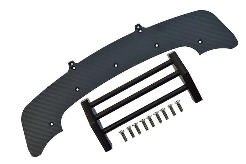 Arrma 1/7 Infraction 6S Blx Ara109001 Carbon Fiber Front Chassis & Bumper - 11Pc Set Black 1