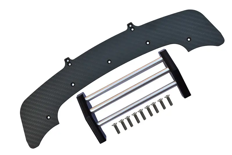 Arrma 1/7 Infraction 6S Blx Ara109001 Carbon Fiber Front Chassis & Bumper - 11Pc Set Black+Silver 1