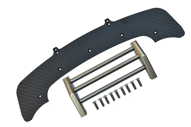 Arrma 1/7 Infraction 6S Blx Ara109001 Carbon Fiber Front Chassis & Bumper - 11Pc Set Gray Silver 1
