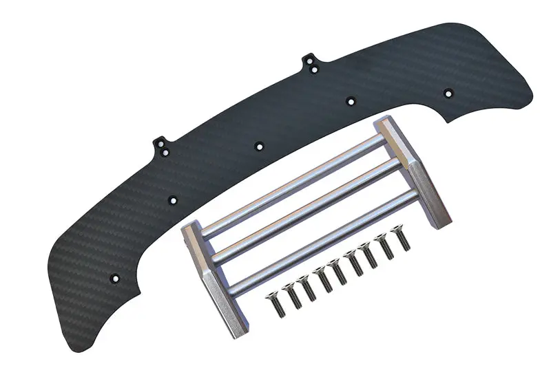 Arrma 1/7 Infraction 6S Blx Ara109001 Carbon Fiber Front Chassis & Bumper - 11Pc Set Silver 1