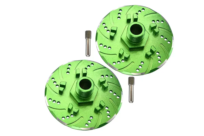 Arrma 1/7 Infraction 6S Blx / Infraction V2 6S Blx Aluminum +6Mm Hex With Brake Disk With Silver Lining - 2Pc Set Green 1