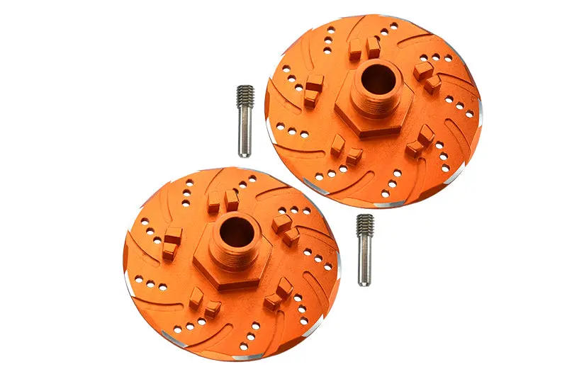 Arrma 1/7 Infraction 6S Blx / Infraction V2 6S Blx Aluminum +6Mm Hex With Brake Disk With Silver Lining - 2Pc Set Orange 1