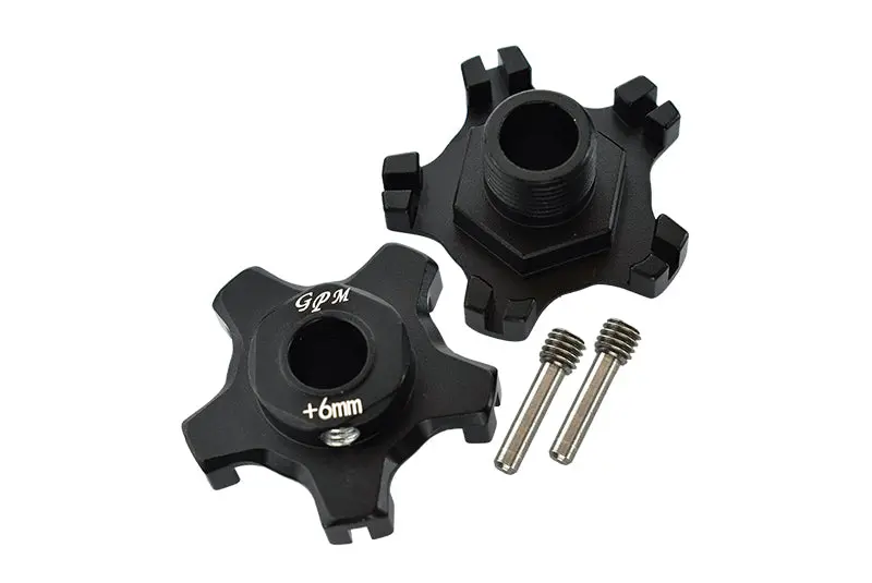 Arrma 1/7 Infraction 6S Blx / Infraction V2 6S Blx Aluminum Wheel Hex (+6Mm) - 2Pc Set Black 1