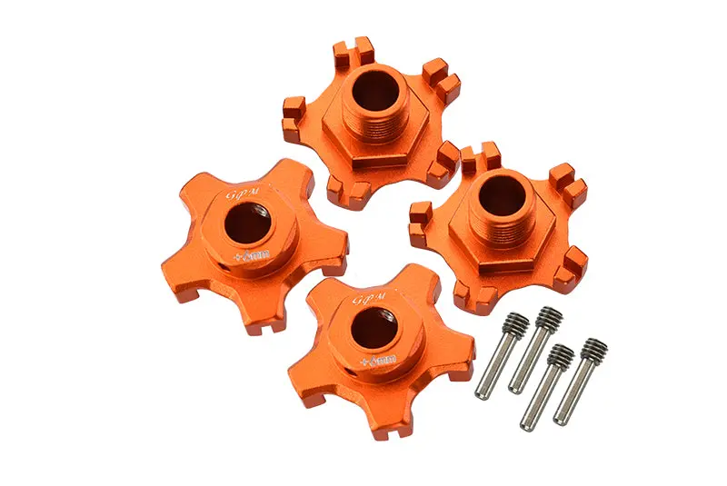 Arrma 1/7 Infraction 6S Blx / Infraction V2 6S Blx Aluminum Wheel Hex (+6Mm) - 4Pc Set Orange 1