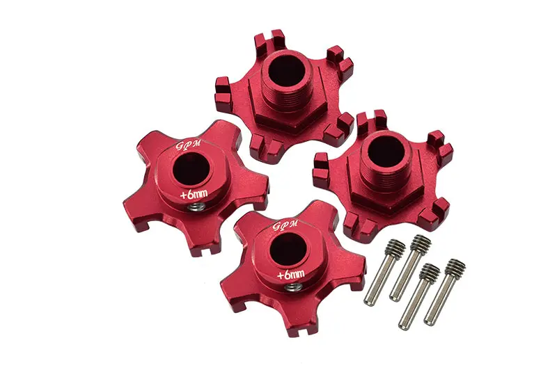 Arrma 1/7 Infraction 6S Blx / Infraction V2 6S Blx Aluminum Wheel Hex (+6Mm) - 4Pc Set Red 1