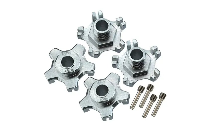 Arrma 1/7 Infraction 6S Blx / Infraction V2 6S Blx Aluminum Wheel Hex (+6Mm) - 4Pc Set Silver 1