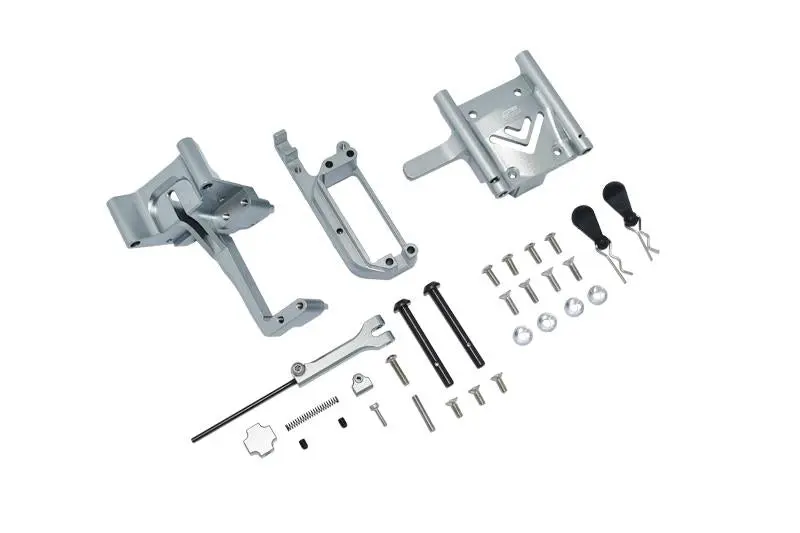 Arrma 1/7 Infraction V2 6S Blx Ara7615v2 Aluminum Handbrake Kit + Center Differential Cover - 31Pc Set Gray Silver 1