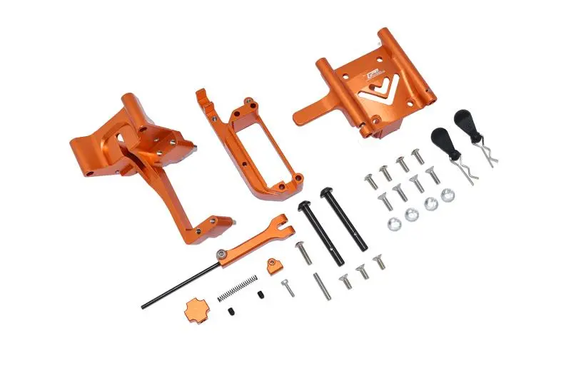 Arrma 1/7 Infraction V2 6S Blx Ara7615v2 Aluminum Handbrake Kit + Center Differential Cover - 31Pc Set Orange 1
