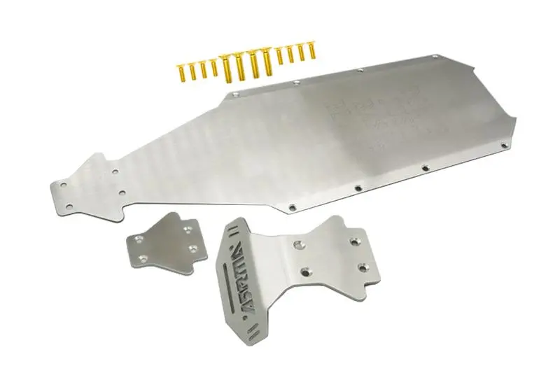 Arrma 1/8 Kraton Exb Roller Ara106053 Stainless Steel Main Chassis With Bumper - 15Pc Set 1