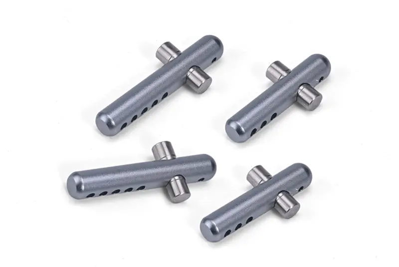 Arrma 1/8 Outcast 6S Blx / Notorious 6S Blx Aluminum + Stainless Steel Front + Rear Body Post - 4Pc Set Gray Silver 1