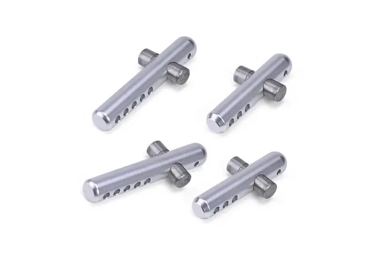 Arrma 1/8 Outcast 6S Blx / Notorious 6S Blx Aluminum + Stainless Steel Front + Rear Body Post - 4Pc Set Silver 1