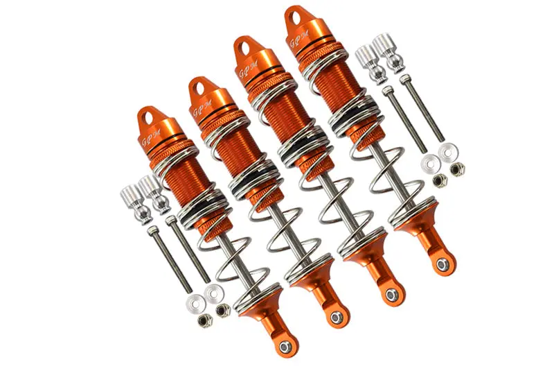 Arrma 1:8 Kraton 6S / Kraton 6S V5 / Notorious 6S V5 Aluminum Front 115Mm & Rear 135Mm Double Section Spring Dampers - Orange 1