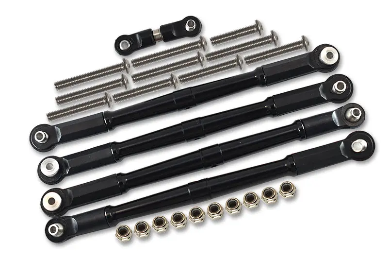 Arrma 1:8 Kraton 6S / Outcast 6S/ Talion 6S Blx / Kraton 6S V5 / Notorious 6S V5 Aluminum Turnbuckles Tie Rods - 5Pcs Set Black 1