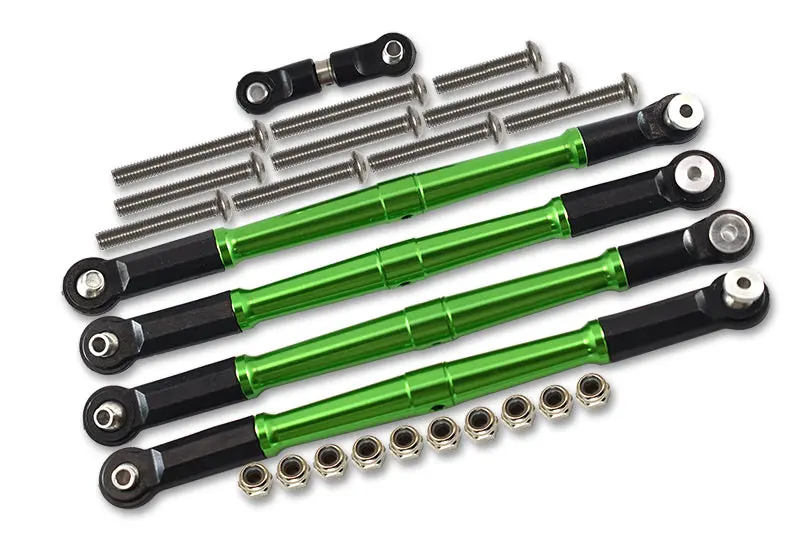 Arrma 1:8 Kraton 6S / Outcast 6S/ Talion 6S Blx / Kraton 6S V5 / Notorious 6S V5 Aluminum Turnbuckles Tie Rods - 5Pcs Set Green 1