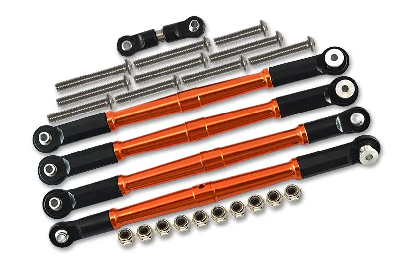 Arrma 1:8 Kraton 6S / Outcast 6S/ Talion 6S Blx / Kraton 6S V5 / Notorious 6S V5 Aluminum Turnbuckles Tie Rods - 5Pcs Set Orange 1