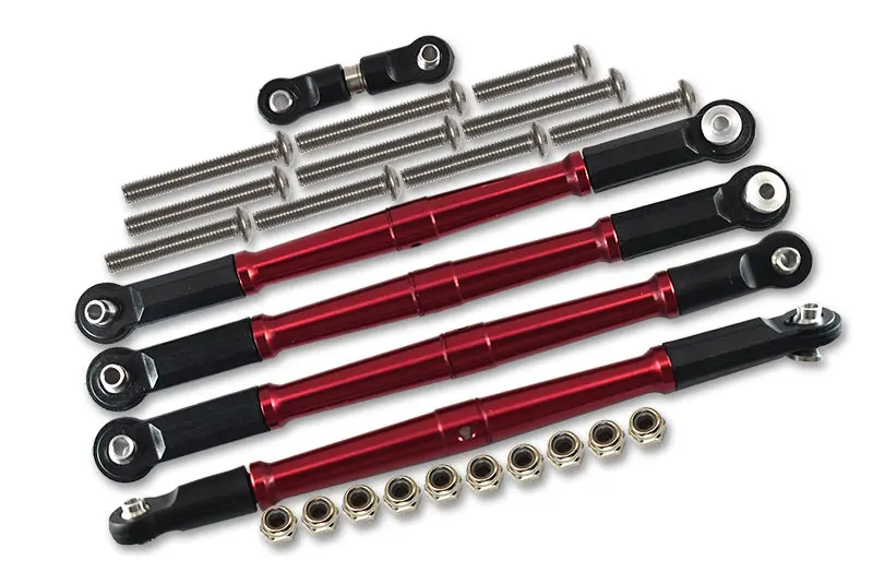 Arrma 1:8 Kraton 6S / Outcast 6S/ Talion 6S Blx / Kraton 6S V5 / Notorious 6S V5 Aluminum Turnbuckles Tie Rods - 5Pcs Set Red 1